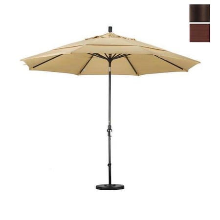 California Umbrella California Umbrella GSCU118117-FD12-DWV 11 ft. Aluminum Market Umbrella Collar Tilt Bronze-Olefin-Terrace Adobe-DWV GSCU118117-FD12-DWV